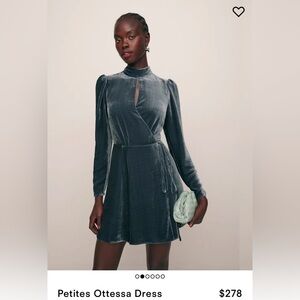 Petites ottessa dress reformation, shale grey